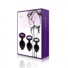RIANNE S - SOIREE - Booty Plug 3er Set schwarz Swarovski